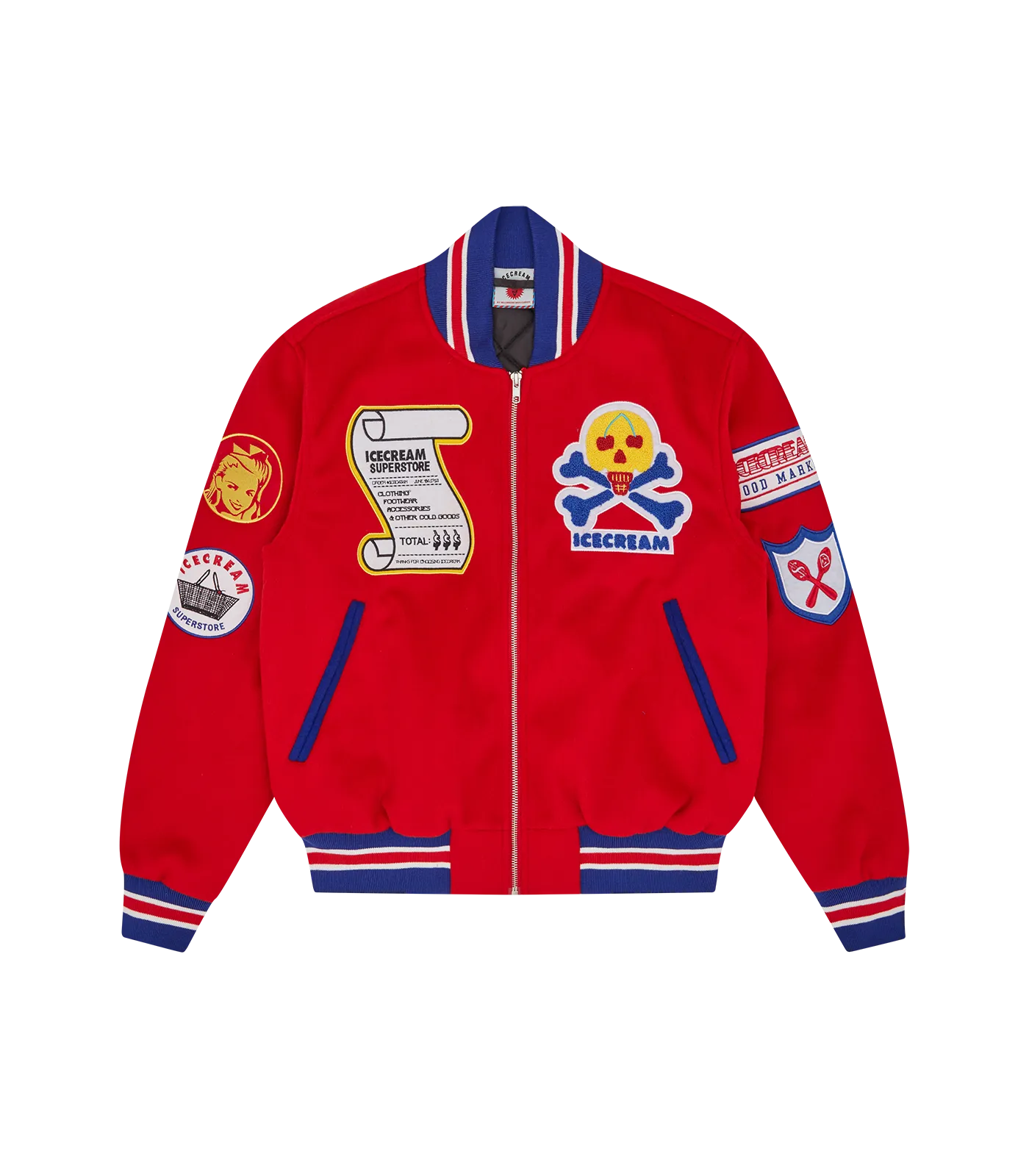 ICECREAM SUPPLIES VARSITY JACKET - RED