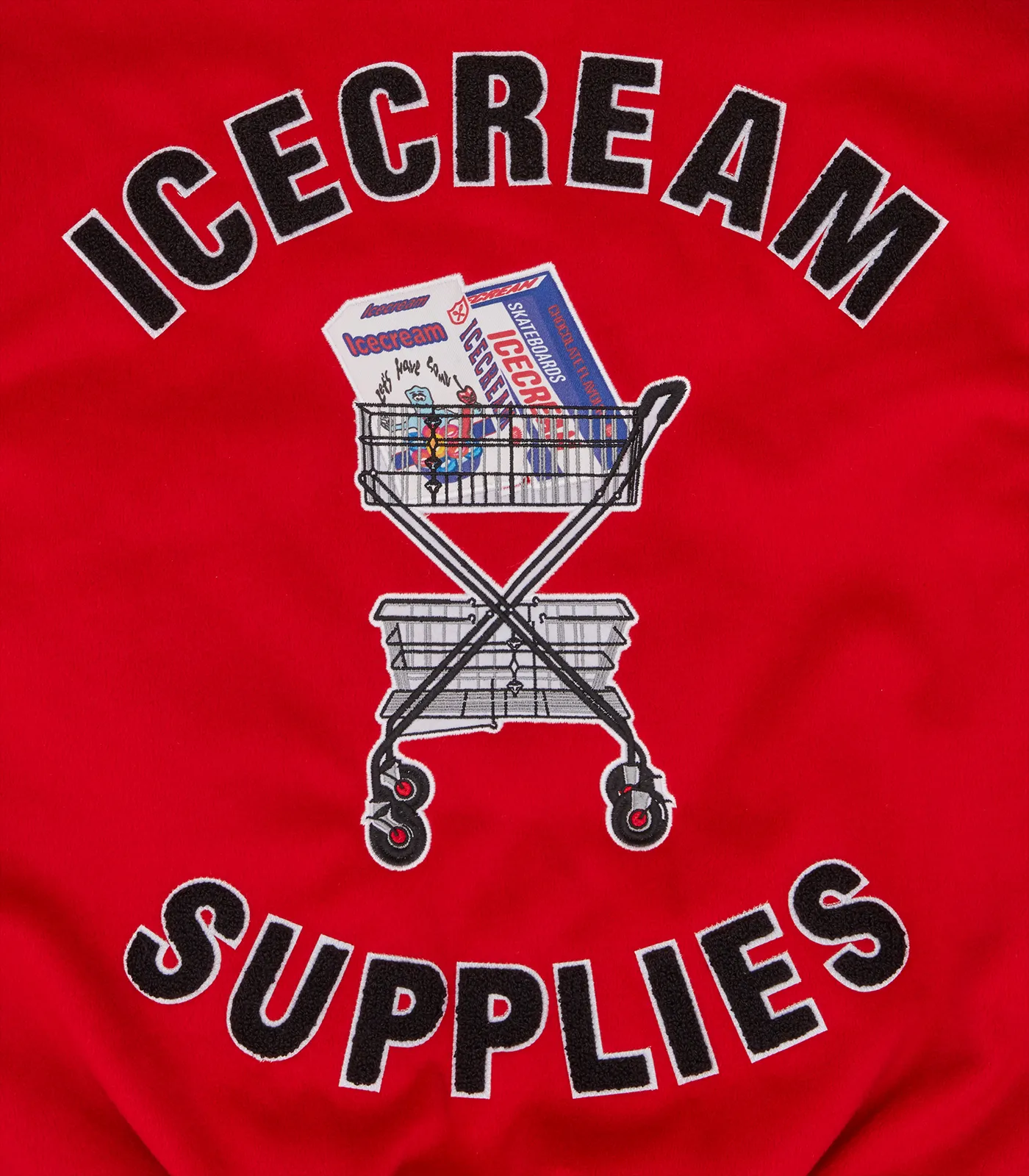 ICECREAM SUPPLIES VARSITY JACKET - RED