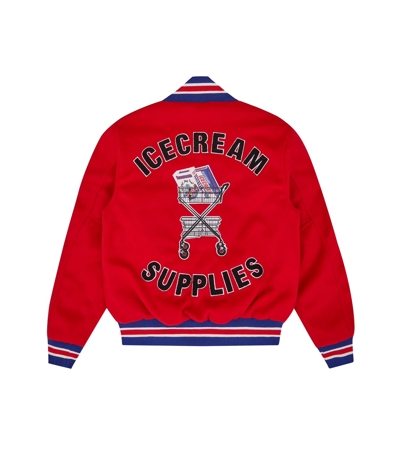 ICECREAM SUPPLIES VARSITY JACKET - RED