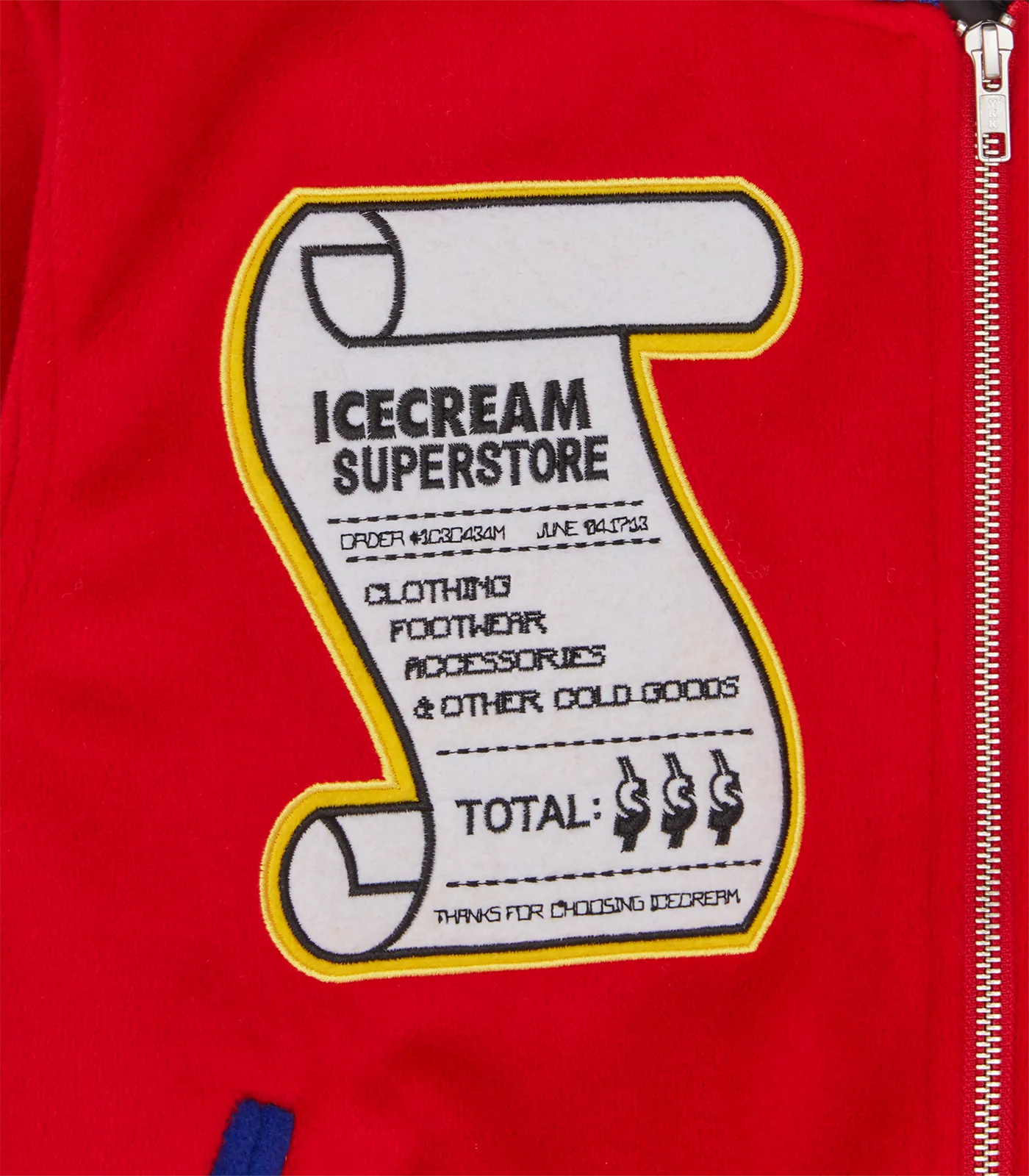 ICECREAM SUPPLIES VARSITY JACKET - RED