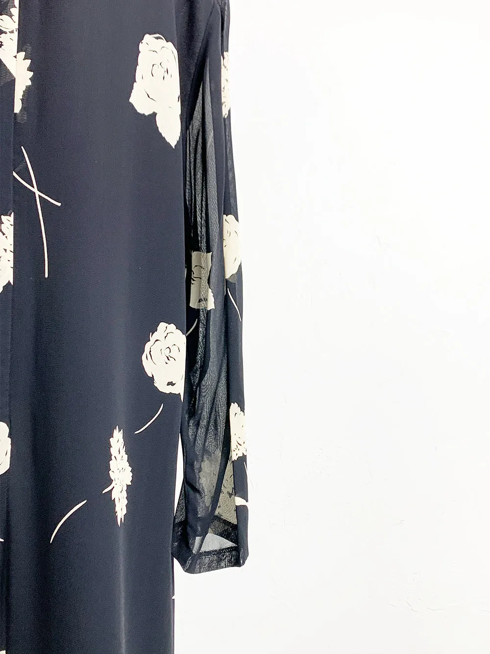 JNY Black and Tan Floral Rayon Dress