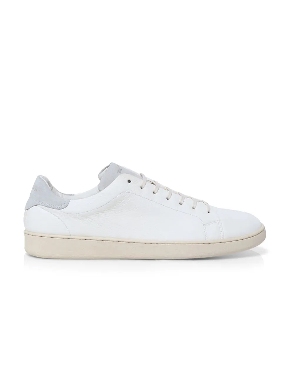 Leather and Suede Sneaker in White