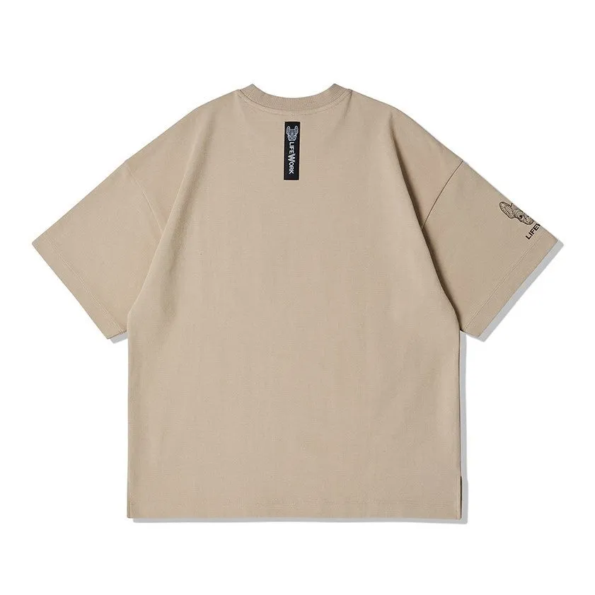 LifeWork Bulldog Pocket Tee Beige