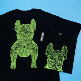 LifeWork Outline Bulldog Tee Black Green