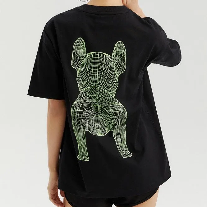 LifeWork Outline Bulldog Tee Black Green