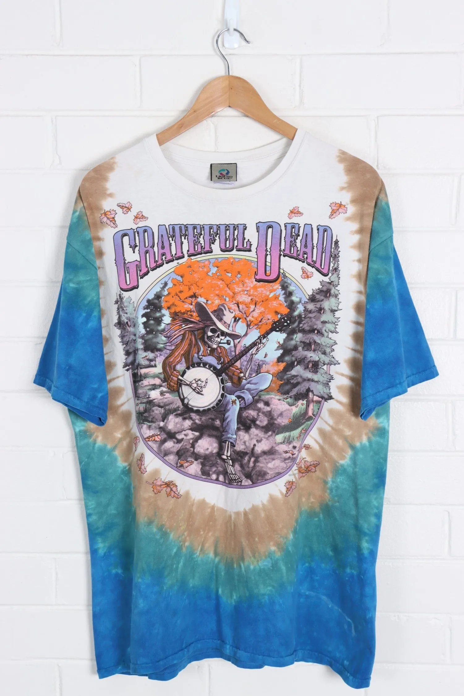 LIQUID BLUE Grateful Dead Skeleton Tie-Dye Fall Tour Tee (XL)