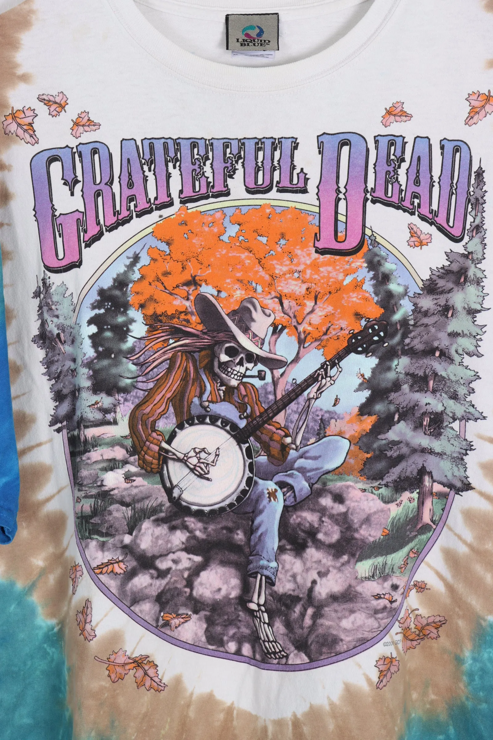 LIQUID BLUE Grateful Dead Skeleton Tie-Dye Fall Tour Tee (XL)