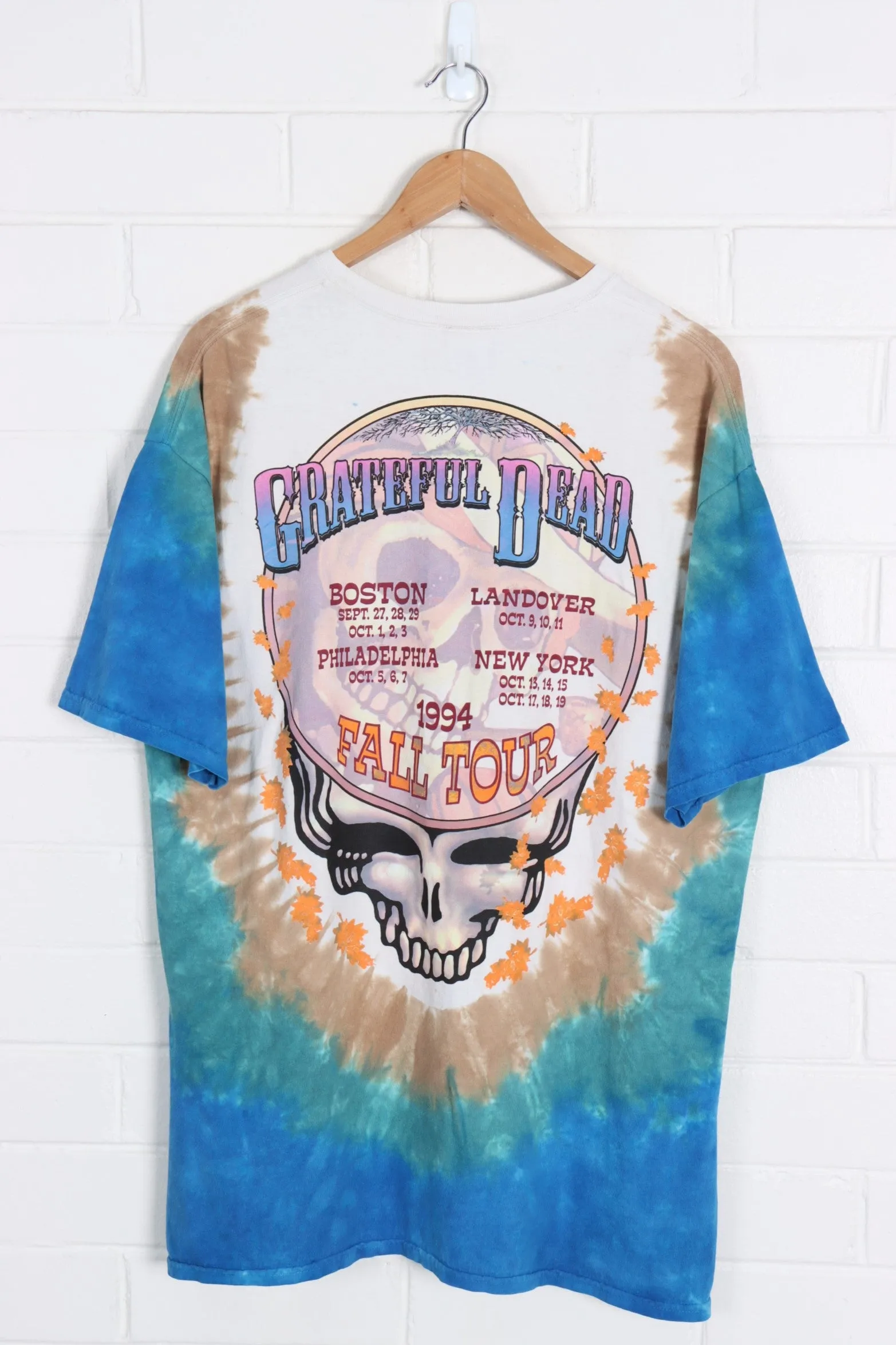 LIQUID BLUE Grateful Dead Skeleton Tie-Dye Fall Tour Tee (XL)