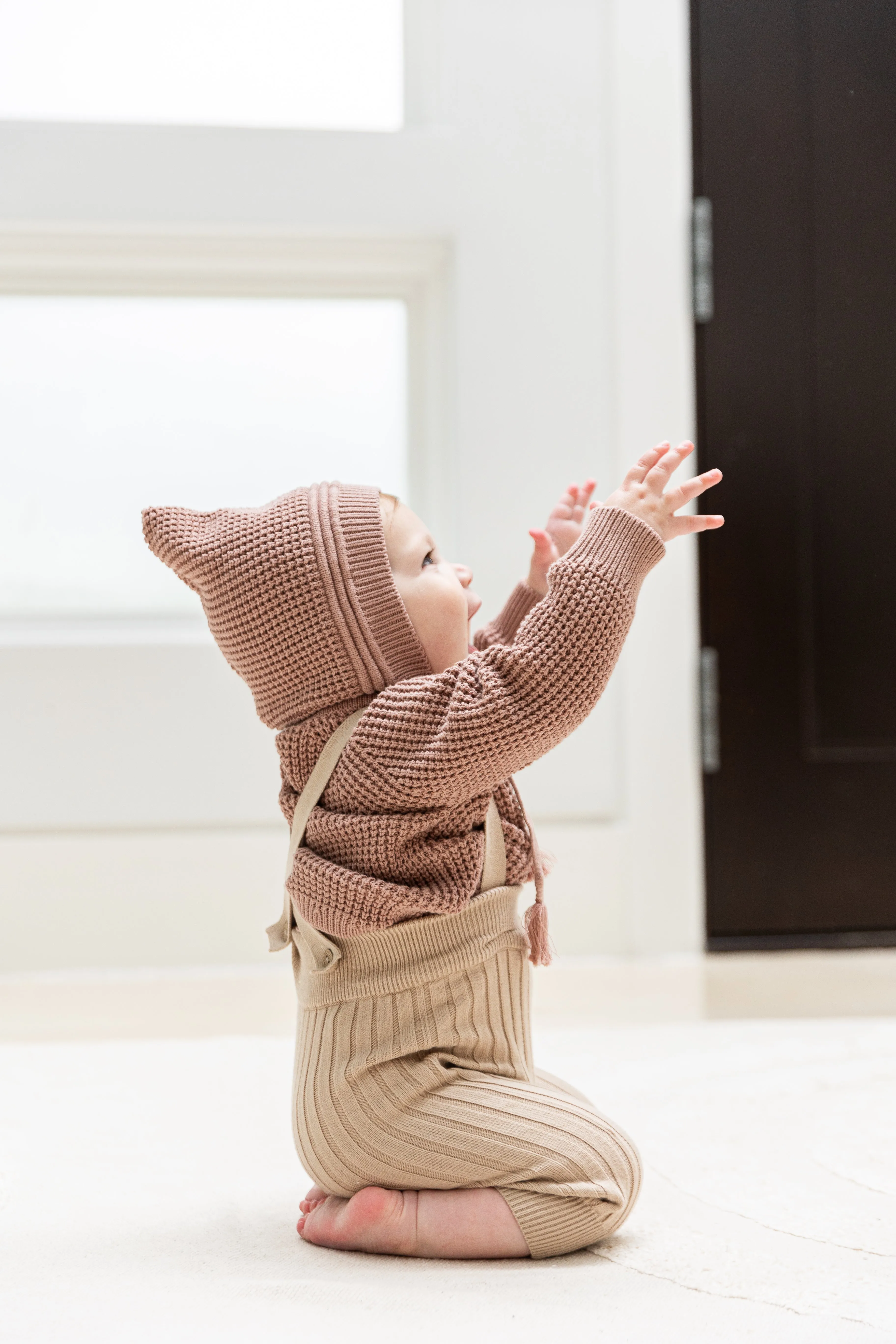 Little Fragile Ash Rose Sweater and Bonnet