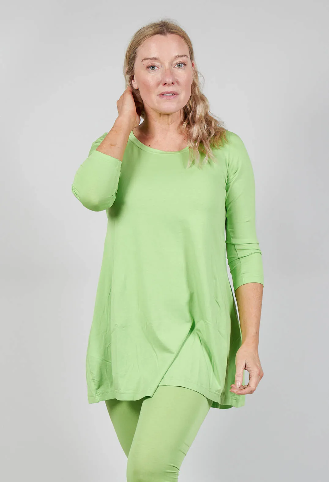 Longline Jersey Top in Lime