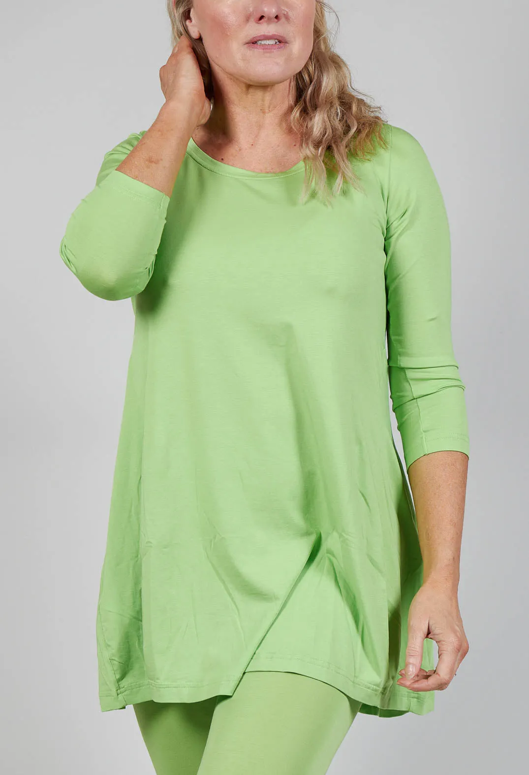 Longline Jersey Top in Lime