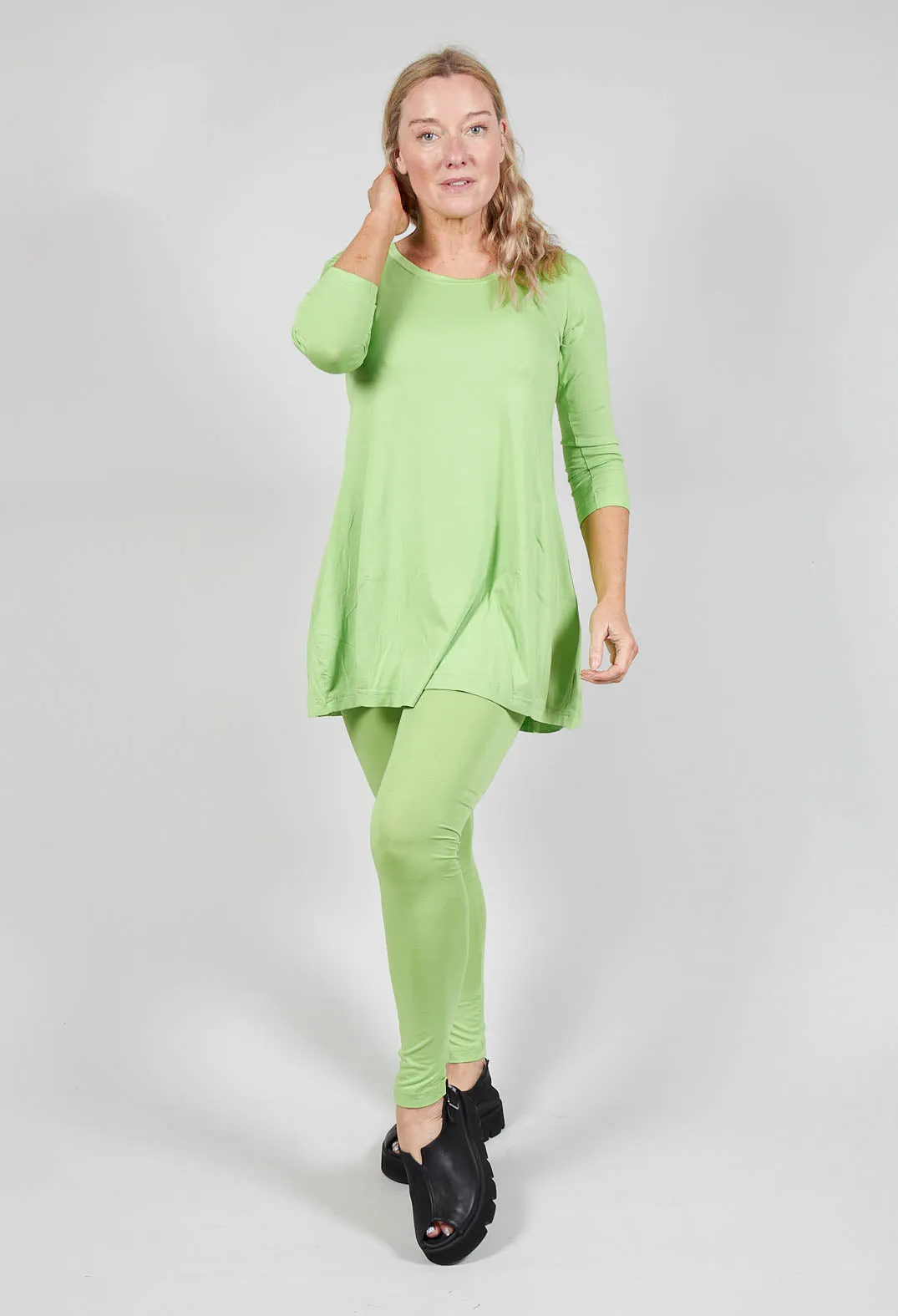 Longline Jersey Top in Lime