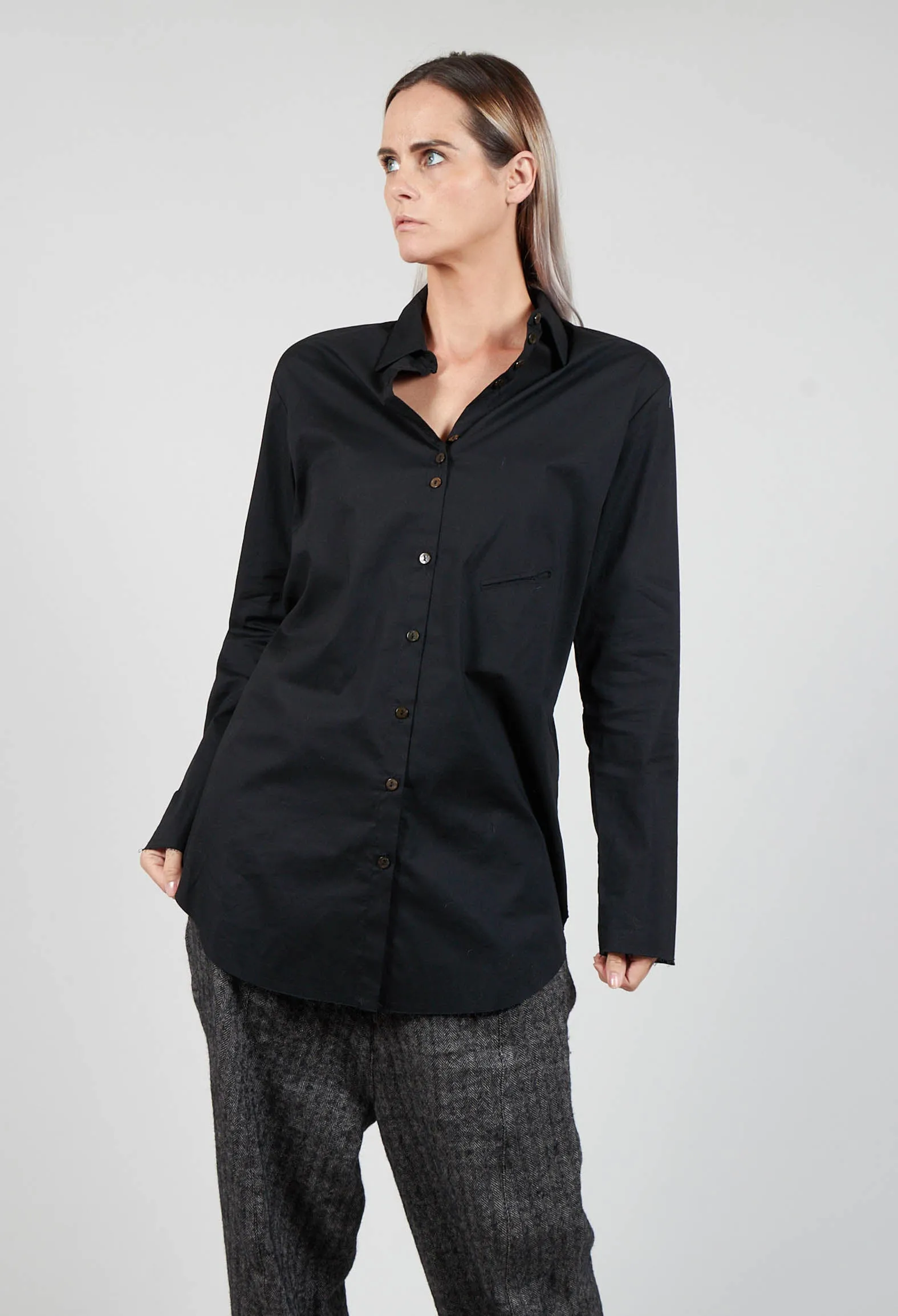 Longline Shirt in Black