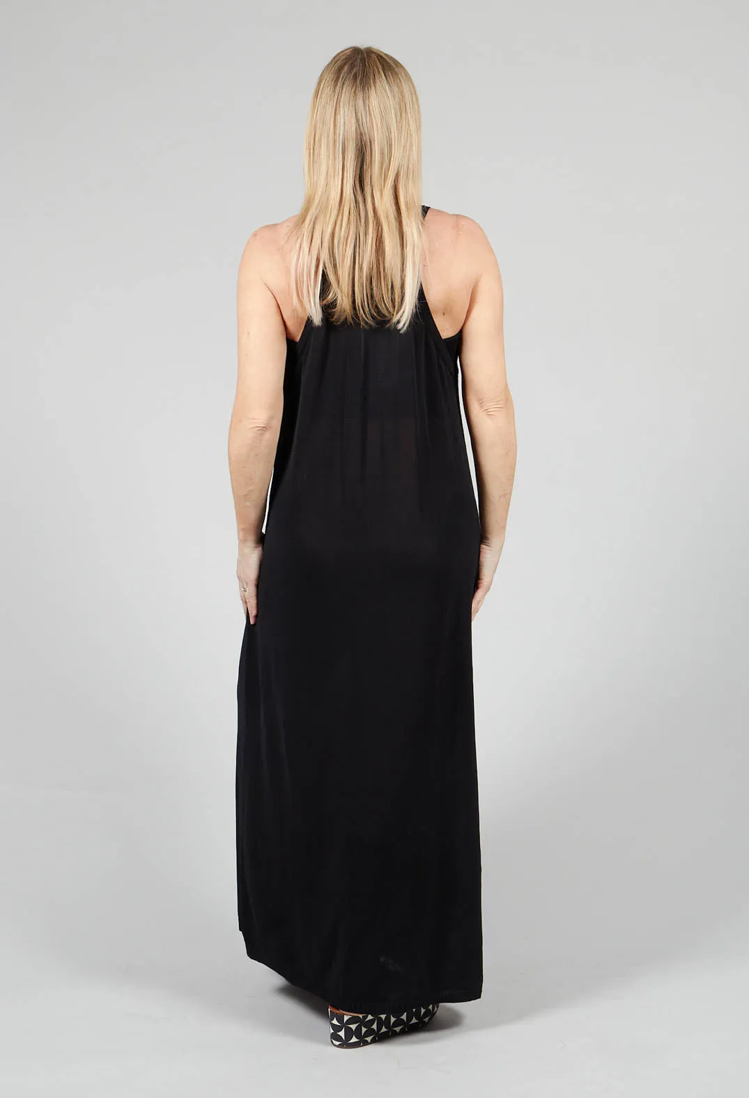 Longline Sleeveless Dress in Black