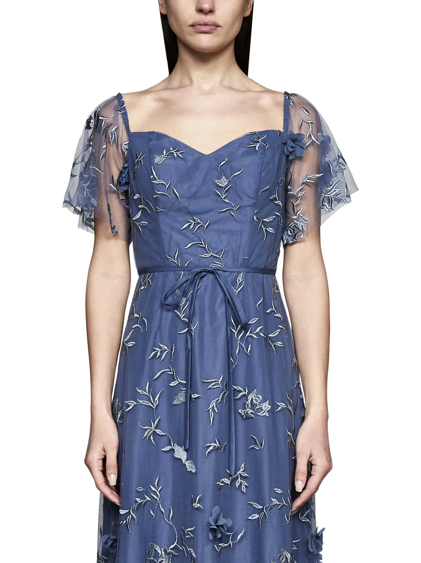 Marchesa Notte Portici Off-Shoulder Dress