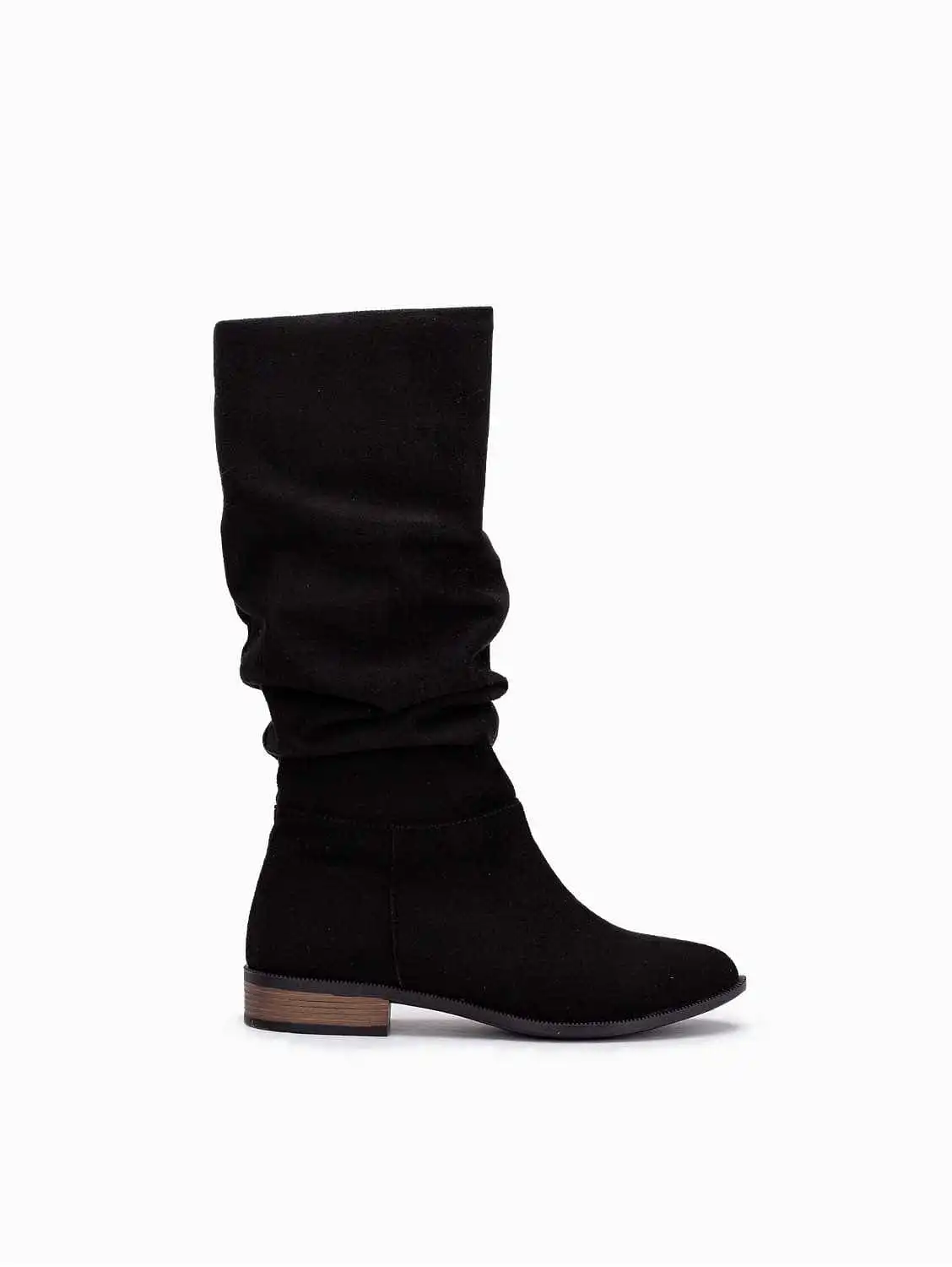 Maribel Vegan Suede Slouchy Boots | Black