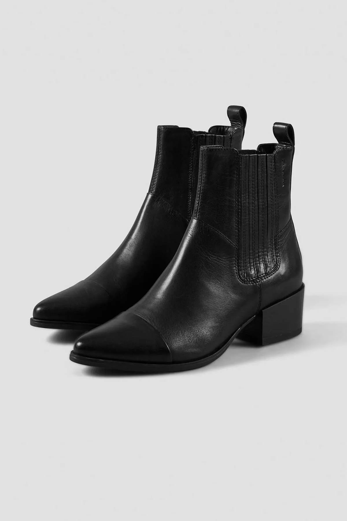 MARJA LEATHER BOOTS -  BLACK