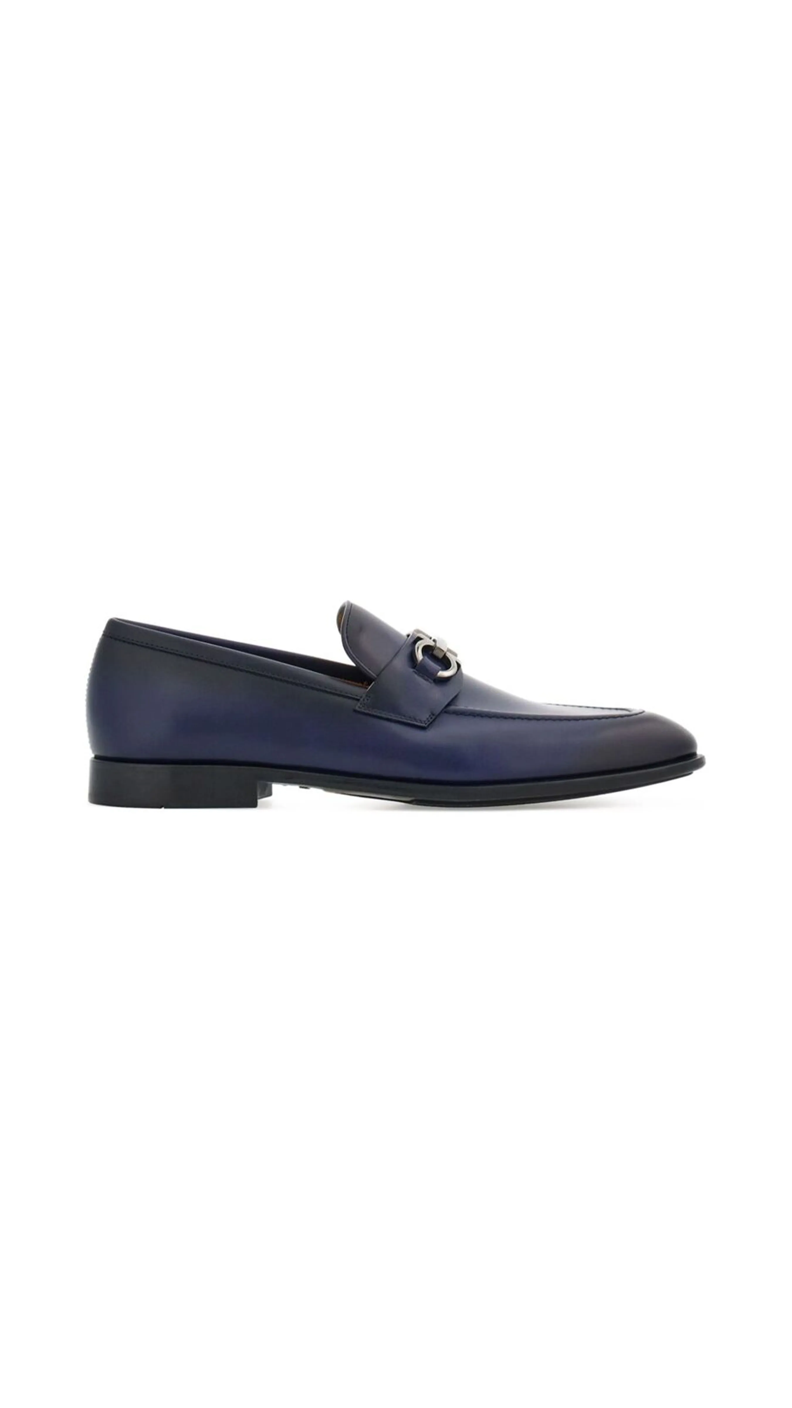 Moccasin with Gancini Ornament - Midnight Blue