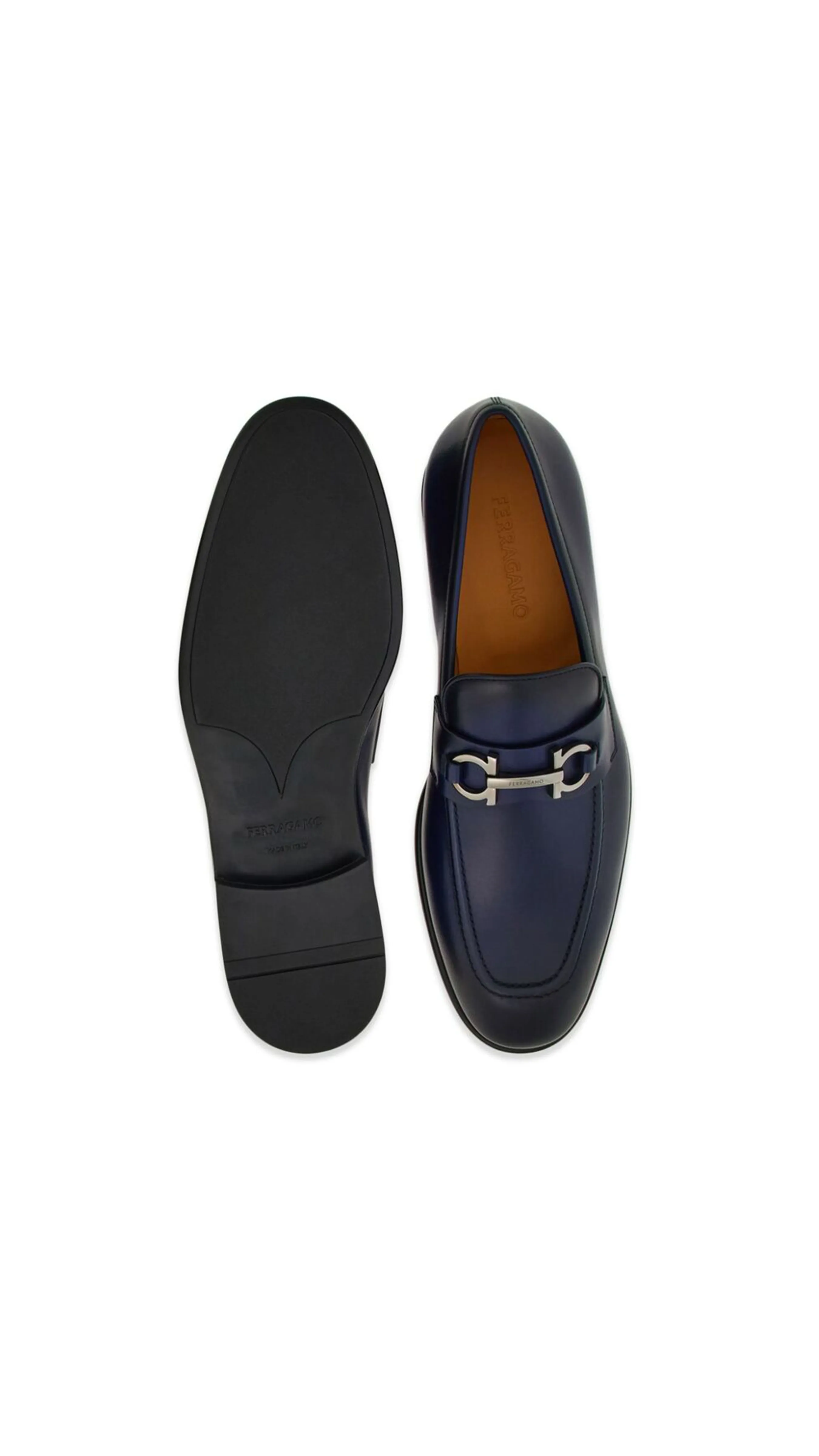 Moccasin with Gancini Ornament - Midnight Blue