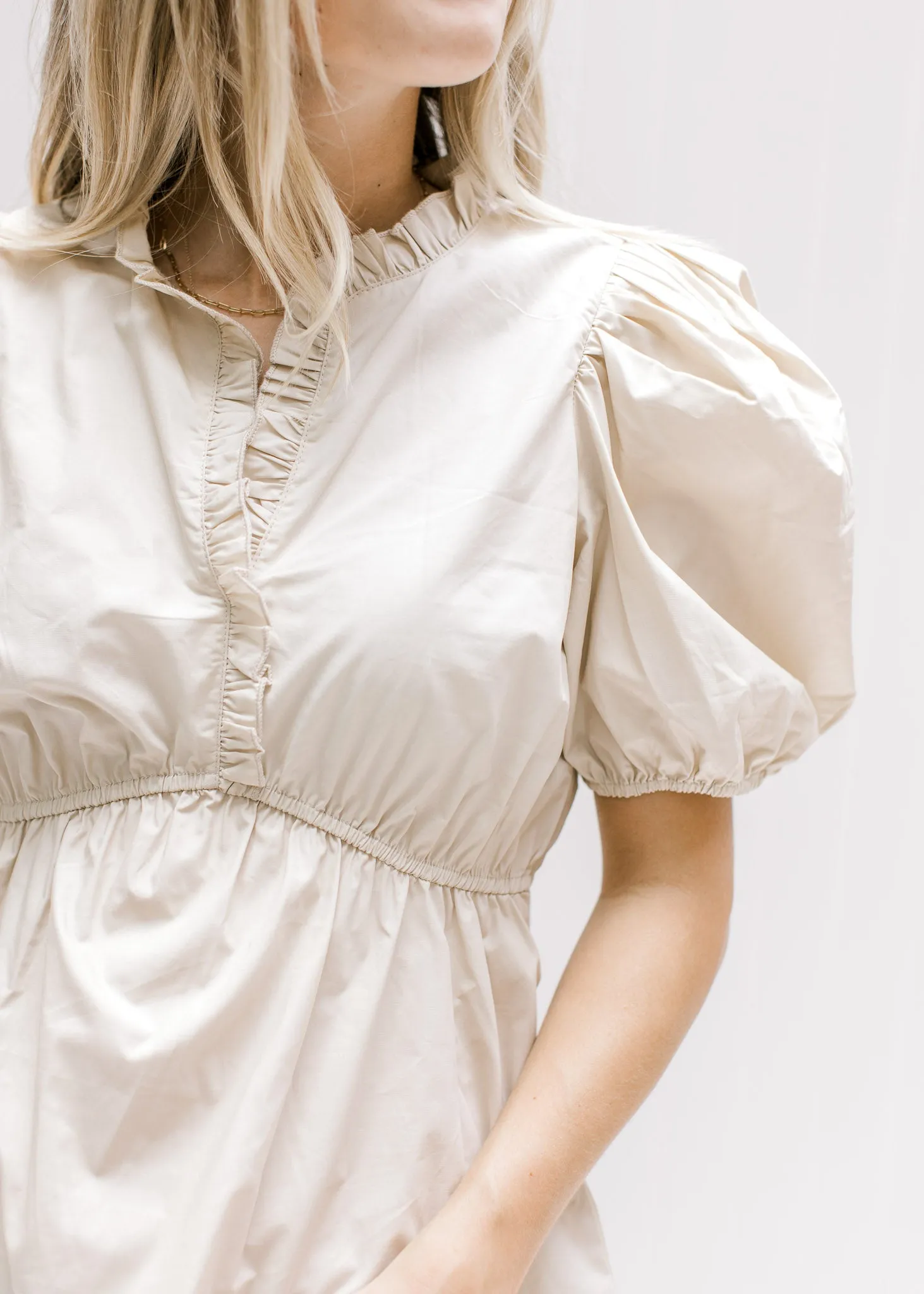 Natural Ruffle Blouse