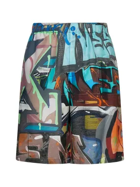 Off-White Graffiti Printed Bermuda Shorts