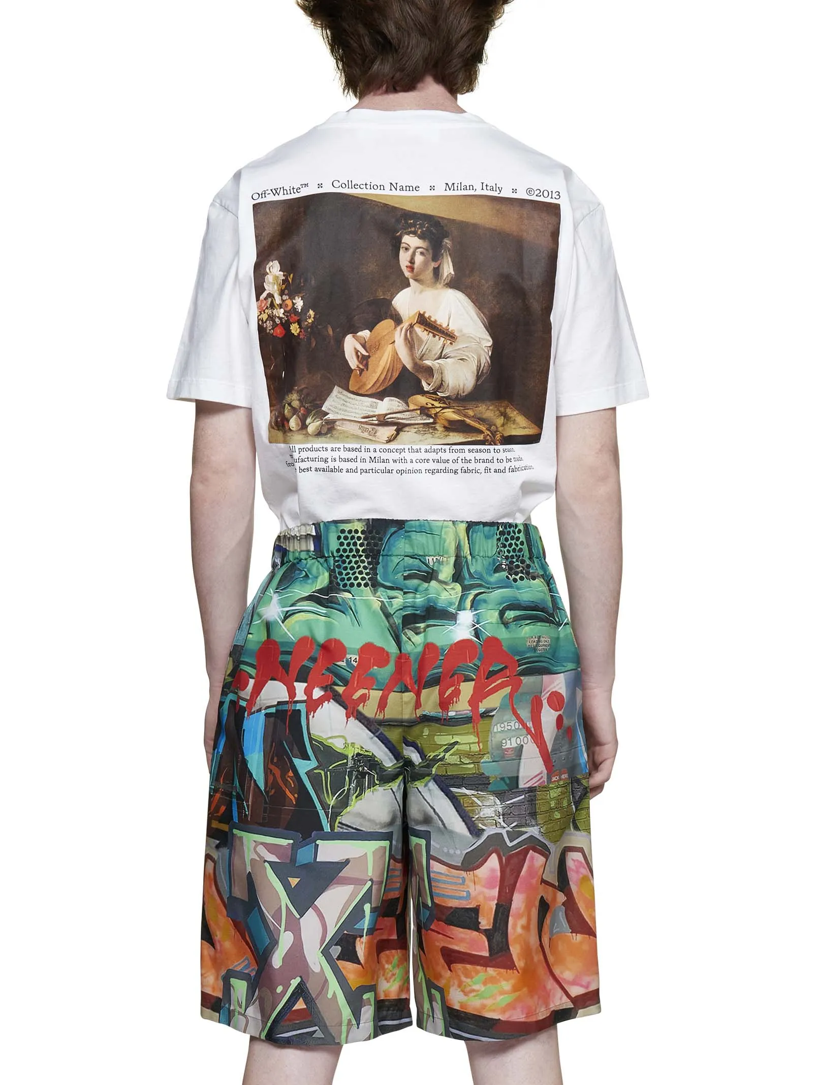 Off-White Graffiti Printed Bermuda Shorts