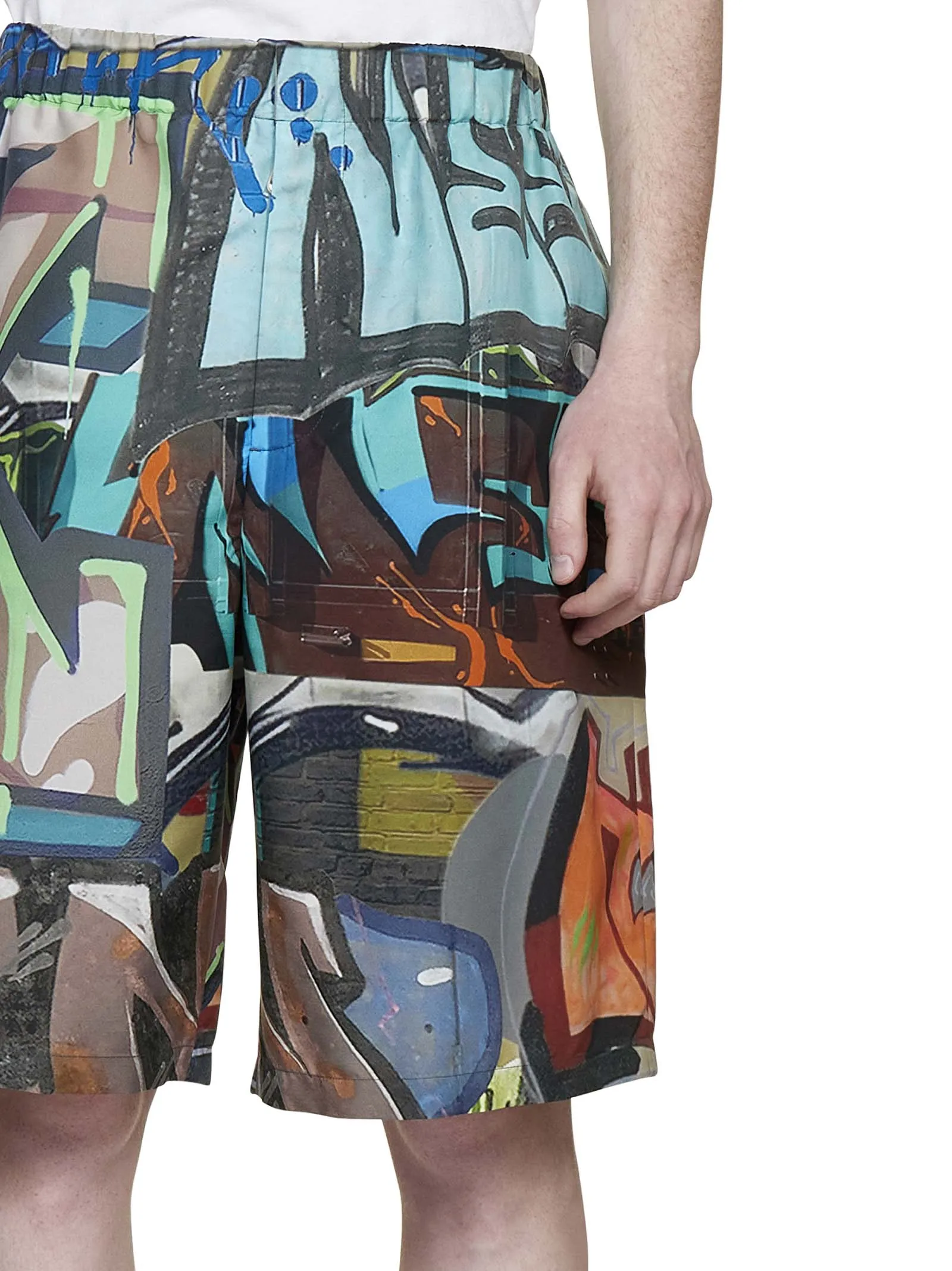 Off-White Graffiti Printed Bermuda Shorts