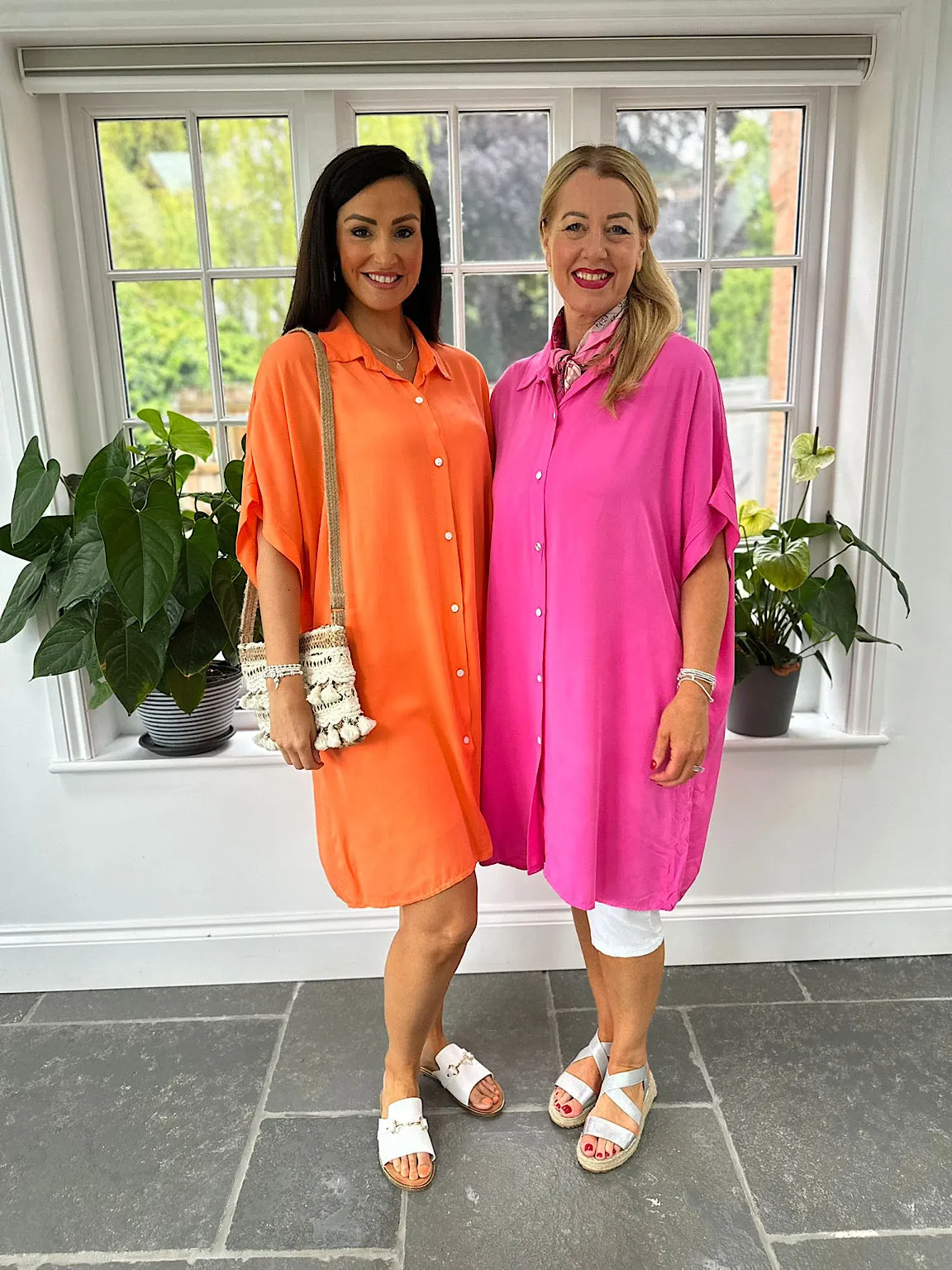 Orange Longline Shirt Dress Destiny