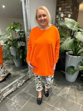 Orange Two Pocket Longline Top Jenna