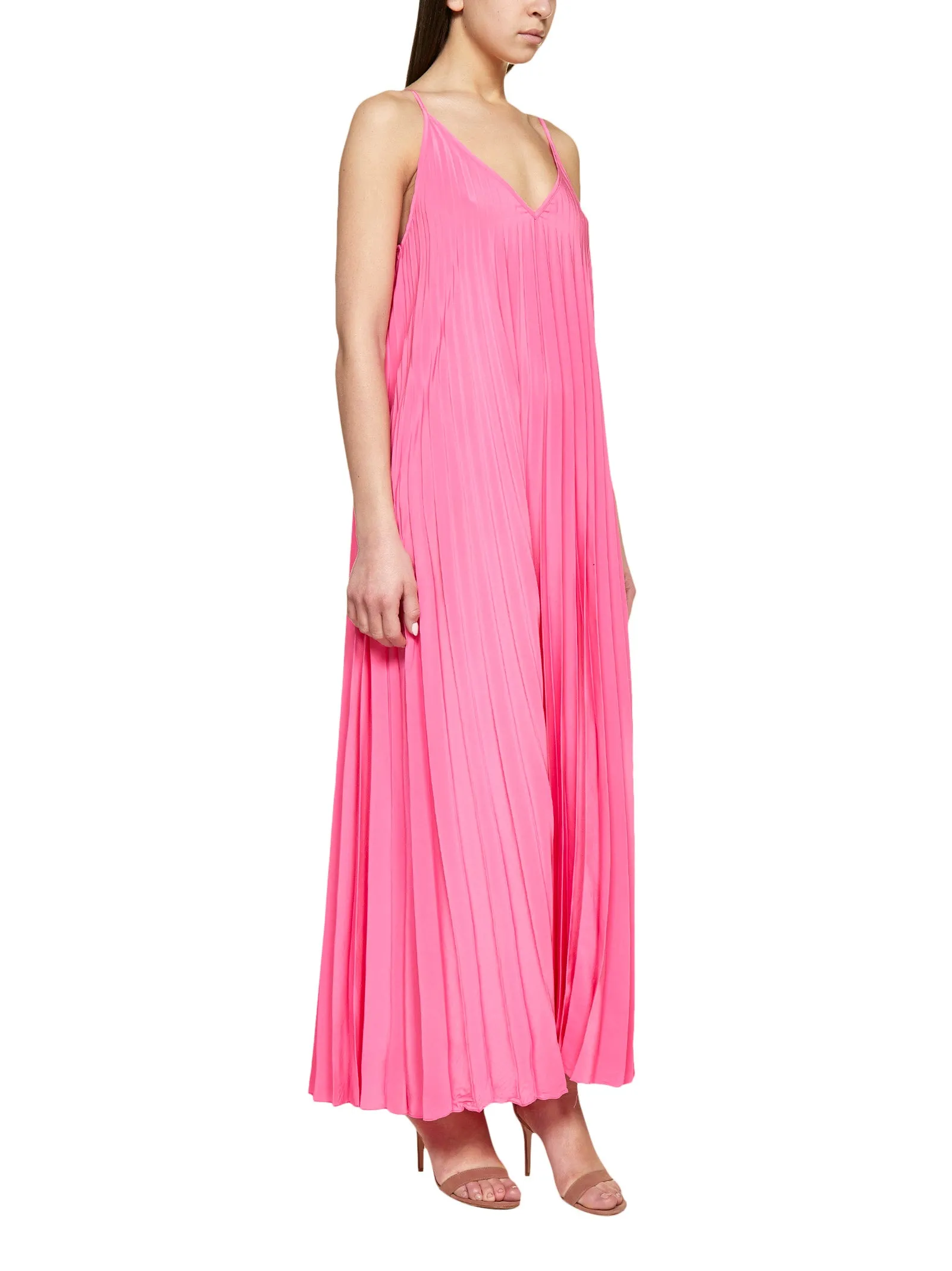 P.A.R.O.S.H. V-Neck Pleated Maxi Dress