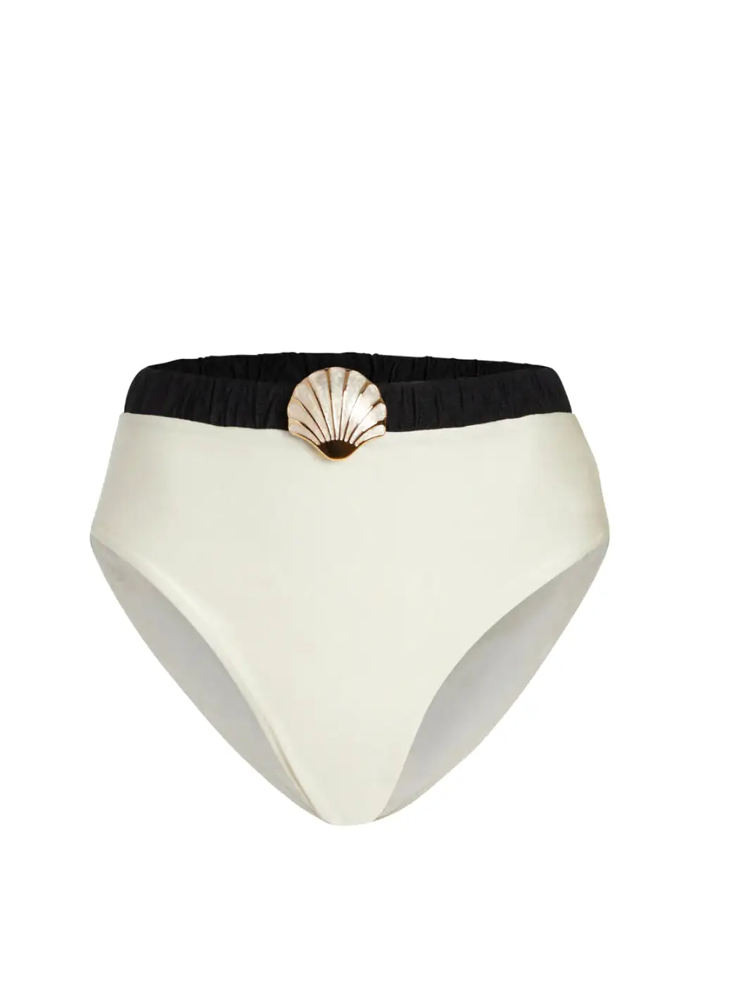 Patbo - Seashell High Cut Bikini Bottom - Black/white