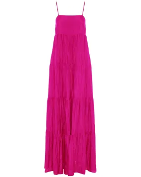 Pink Formantera Tiered Slip Dress