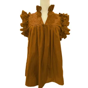 PRE-ORDER: Double Burnt Orange Hummingbird Blouse (early August ship date)