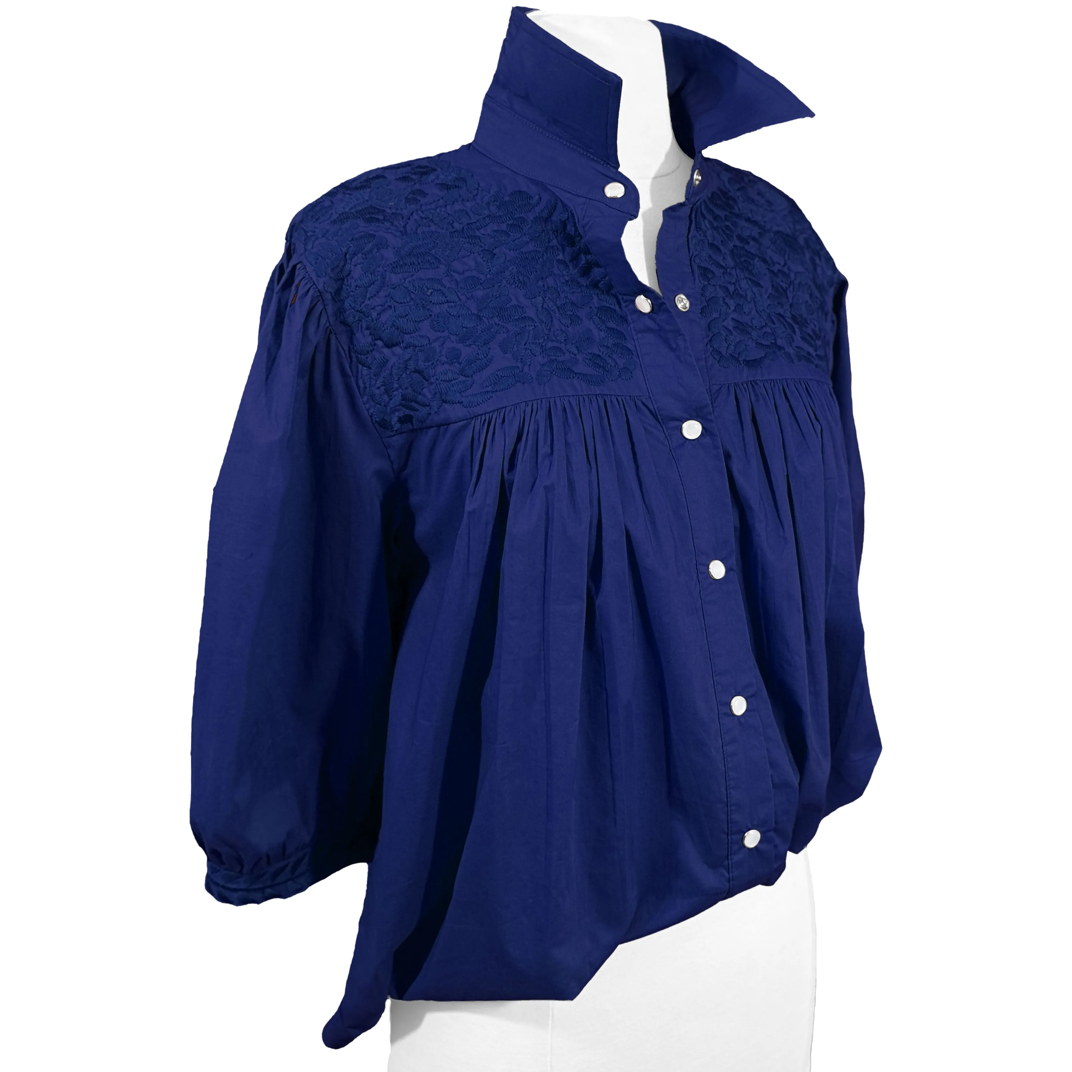 PRE-ORDER: Double Royal Blue Cowgirl Blouse (early August ship date)