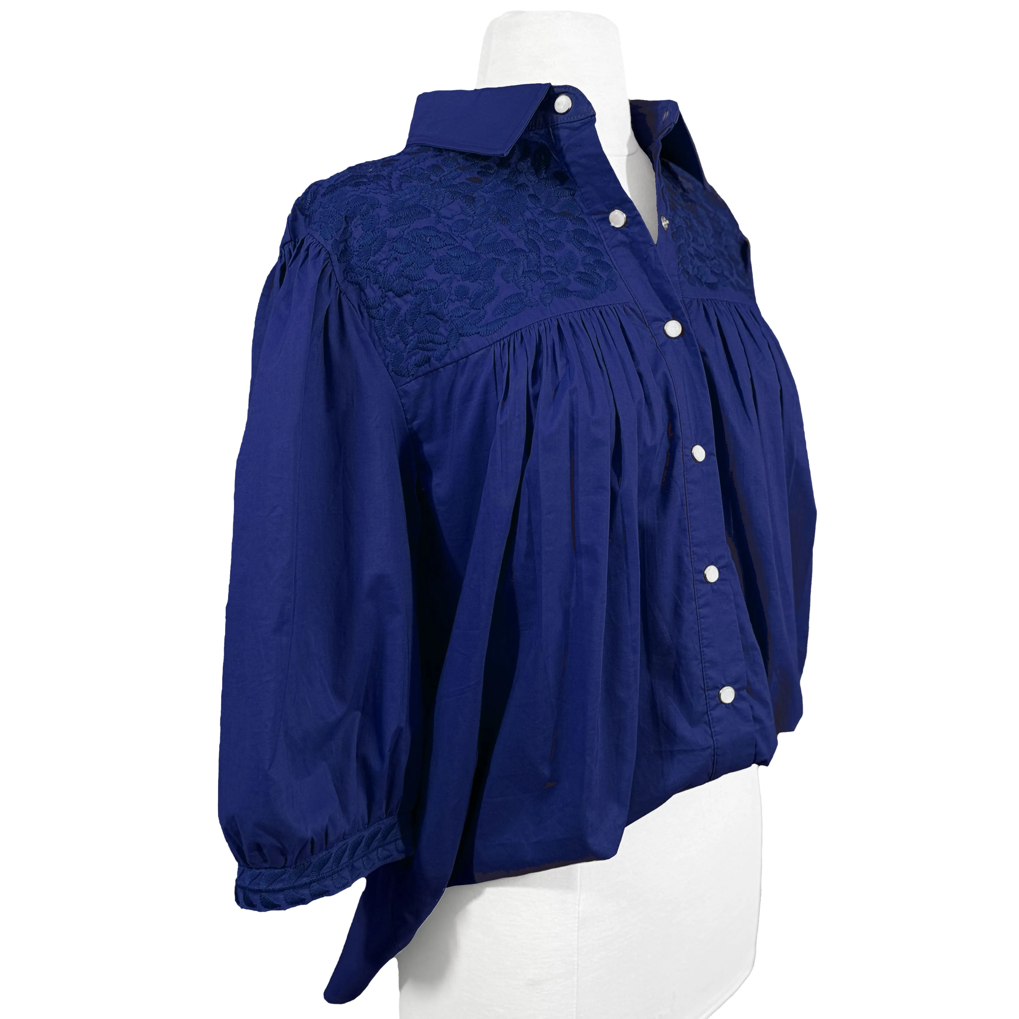 PRE-ORDER: Double Royal Blue Cowgirl Blouse (early August ship date)