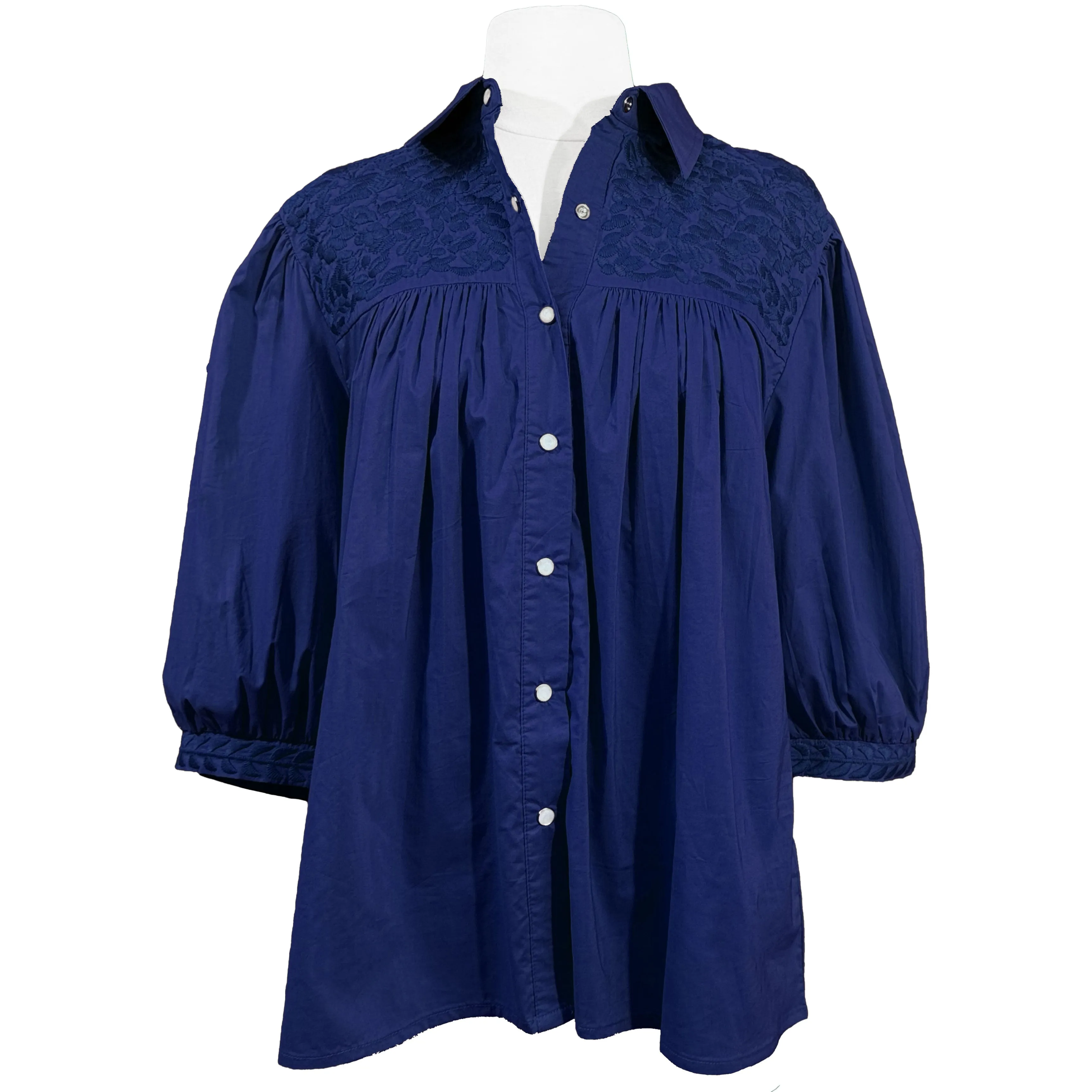 PRE-ORDER: Double Royal Blue Cowgirl Blouse (early August ship date)