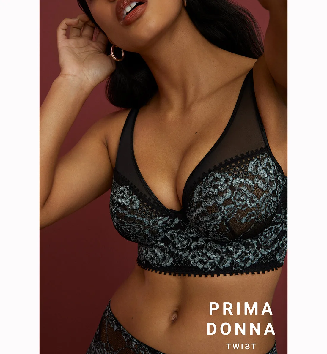 PrimaDonna Twist Rose Sauvage Triangle Underwire Bra (0142086) - Black