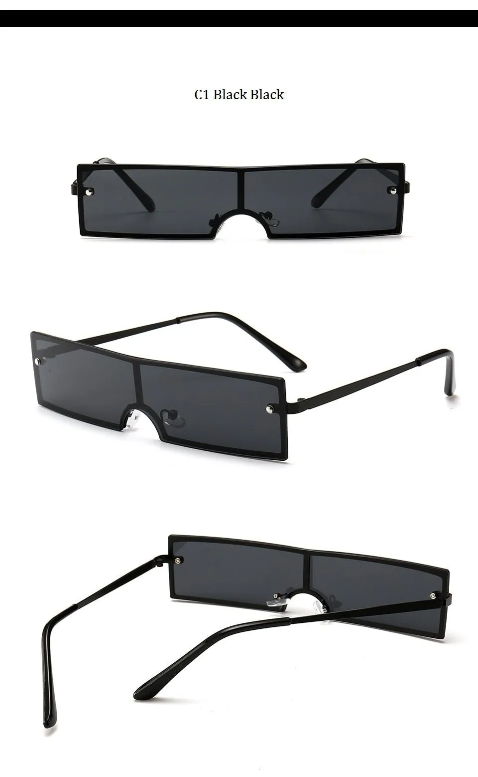 Rectangle Black Shades Designer Trending Fashion Sunglasses for Women