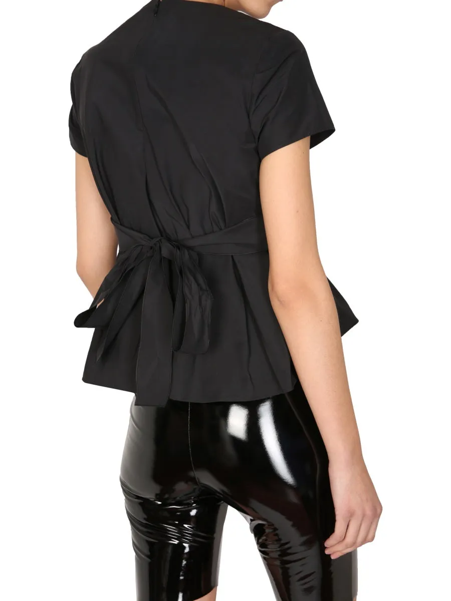 REDValentino V-Neck Ruched-Detailed Blouse