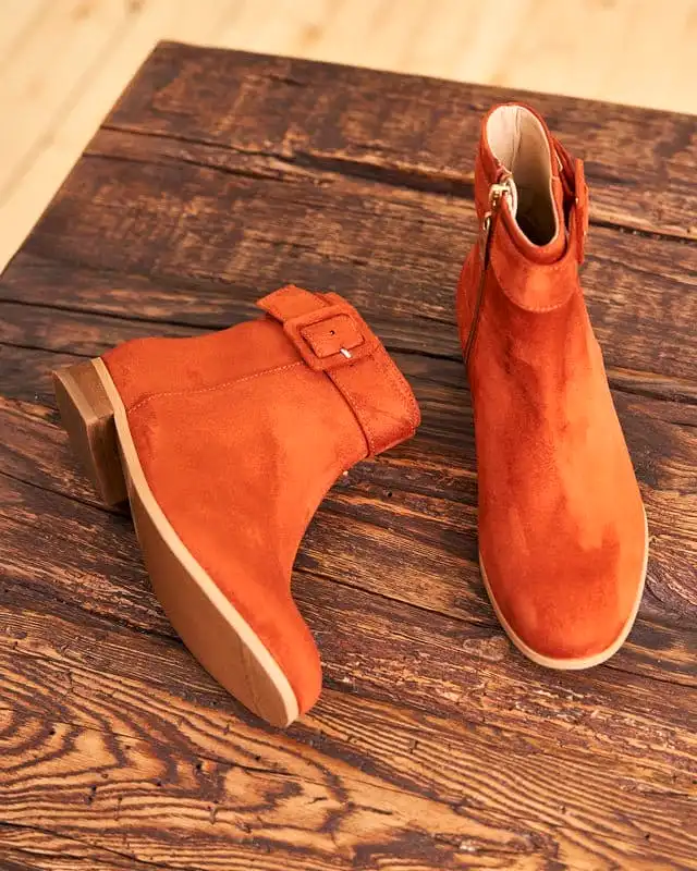 Saturn Recycled Vegan Suede Boots | Paprika