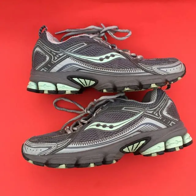 Saucony excursion tr6 women's fashion gray running walking mesh shoes size--6.5