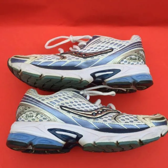 Saucony ride2 women's  blue running walking mesh shoes size--7.5