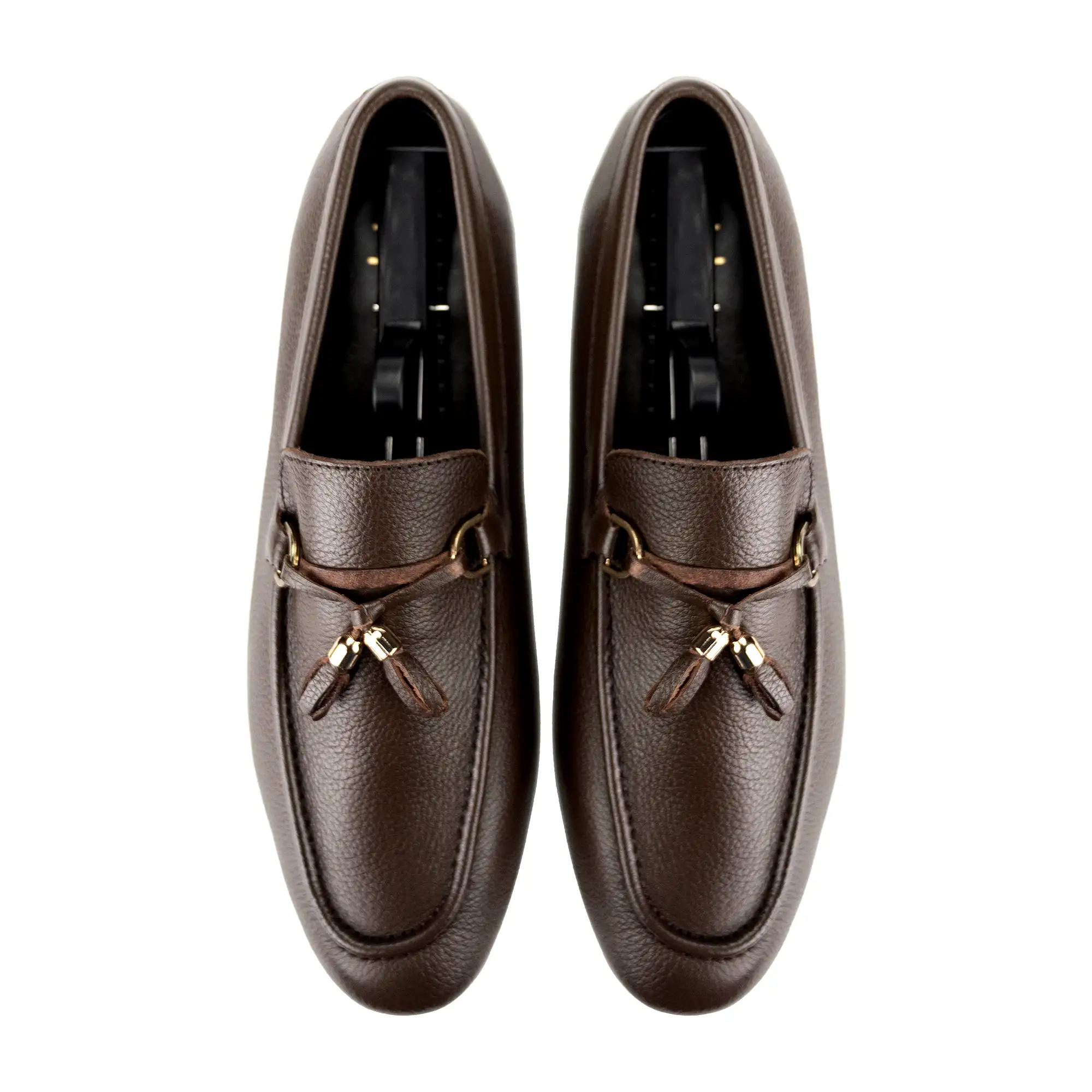 Sleek Tassels Loafers-Brown