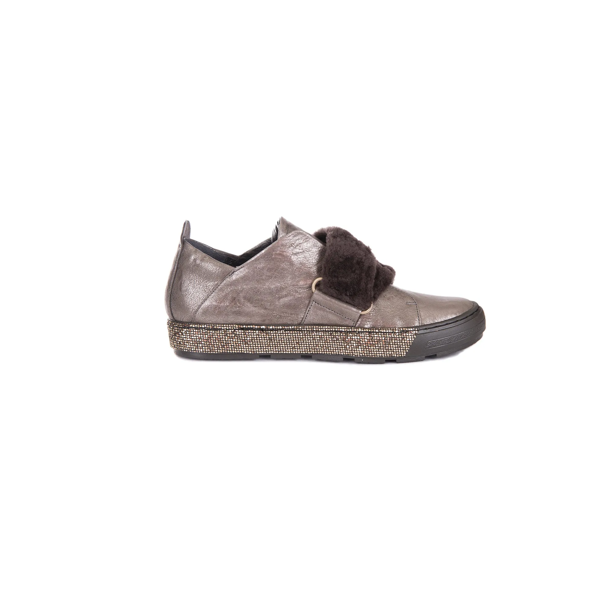 Sneaker Fur Metal Wash Grey Brown