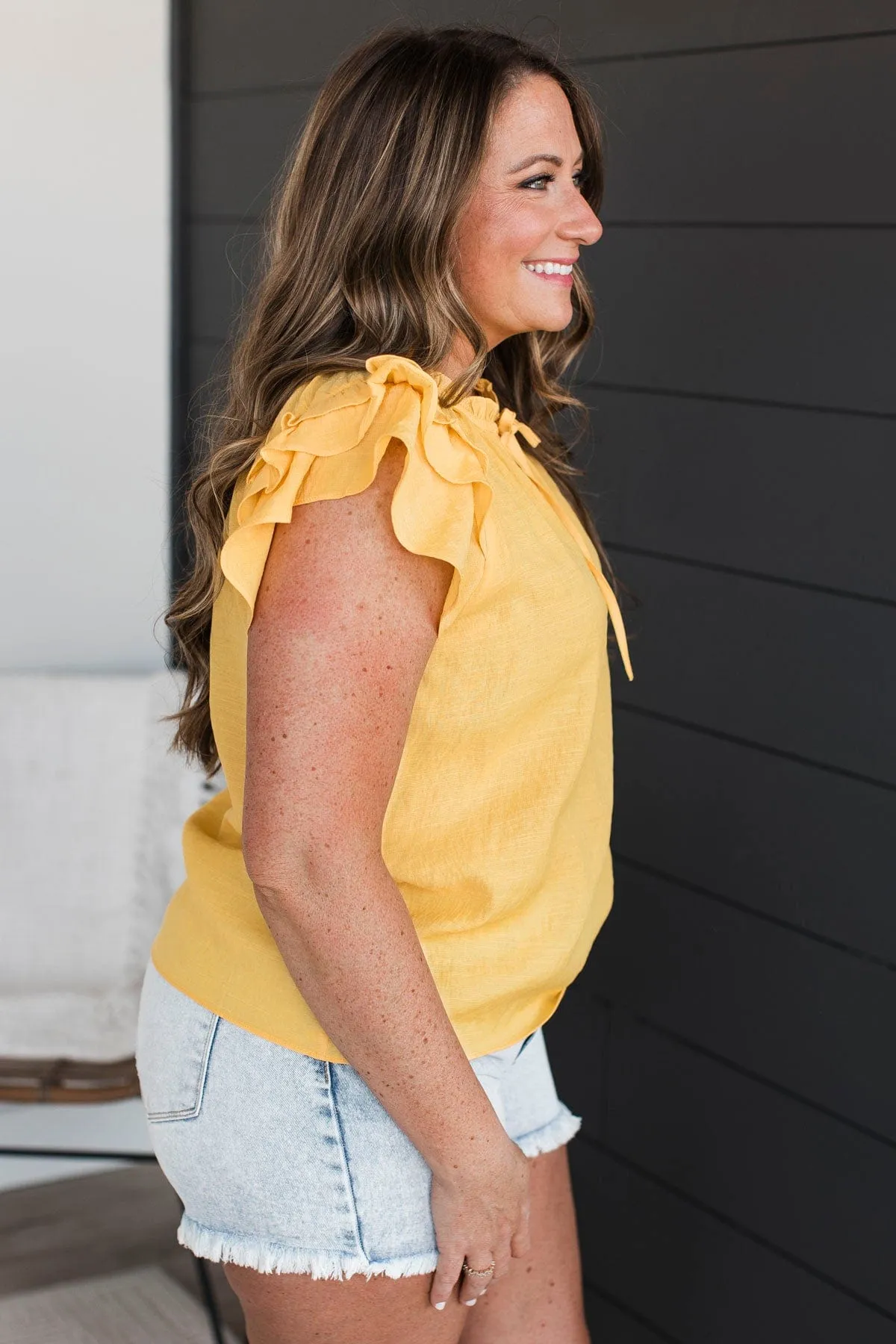 Statement Piece Ruffle Blouse- Yellow