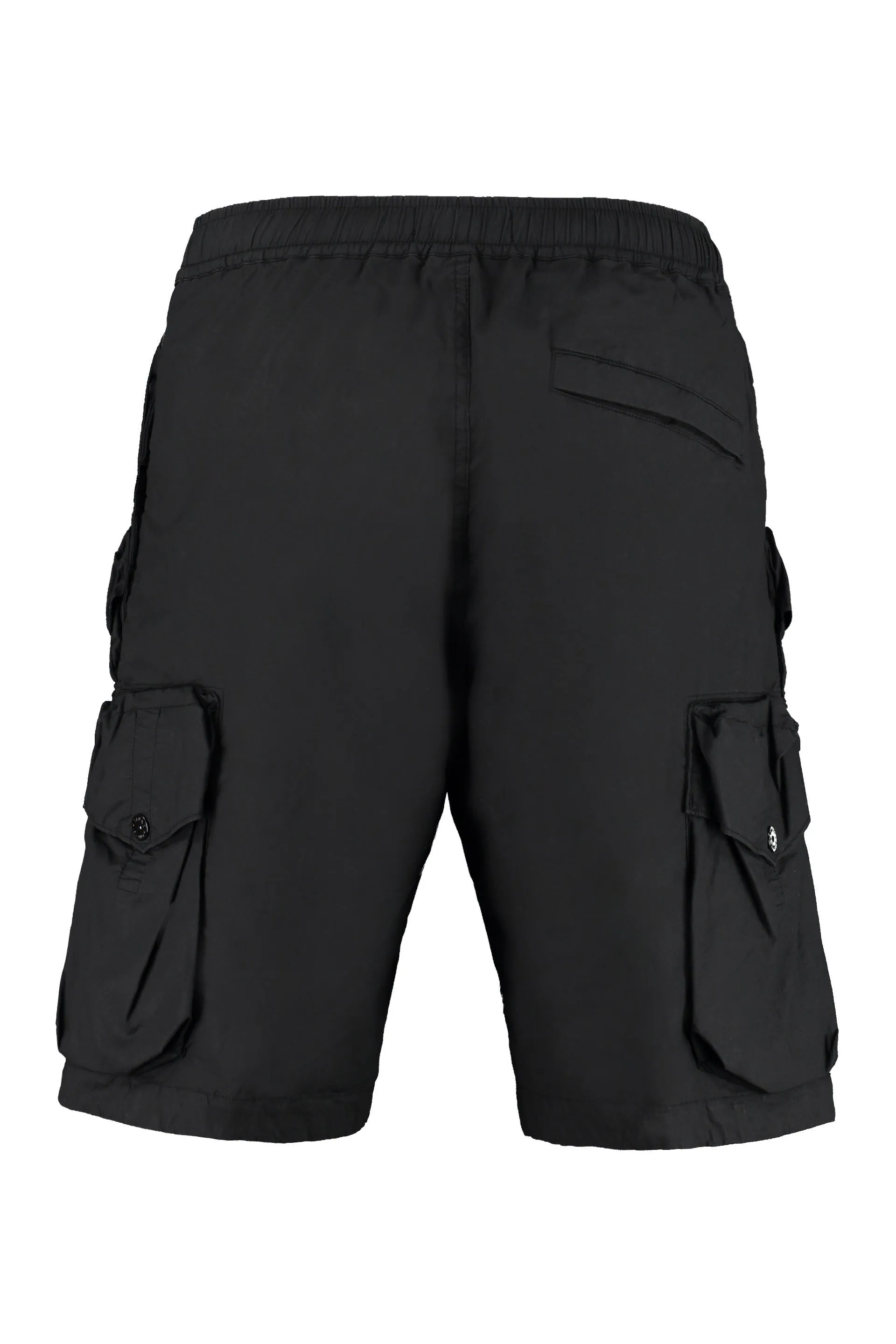 Stone Island Elasticated-Waist Logo Patch Bermuda Shorts