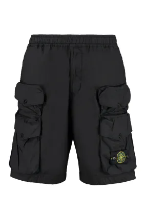 Stone Island Elasticated-Waist Logo Patch Bermuda Shorts