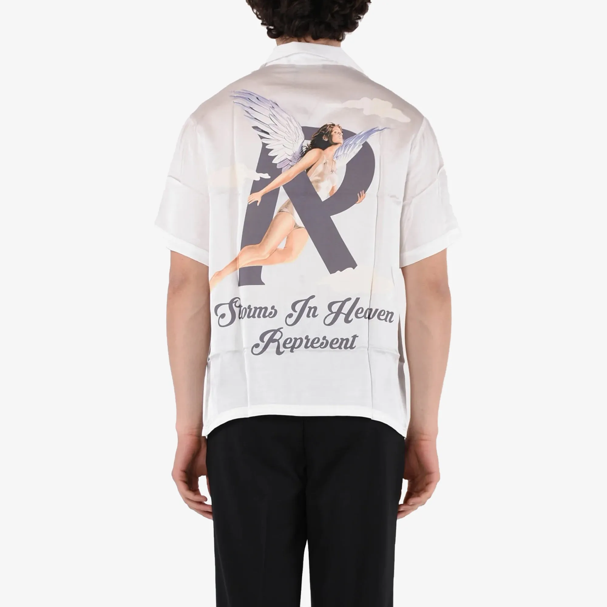 STORMS IN HEAVEN SATIN SHIRT 'FLAT WHITE'