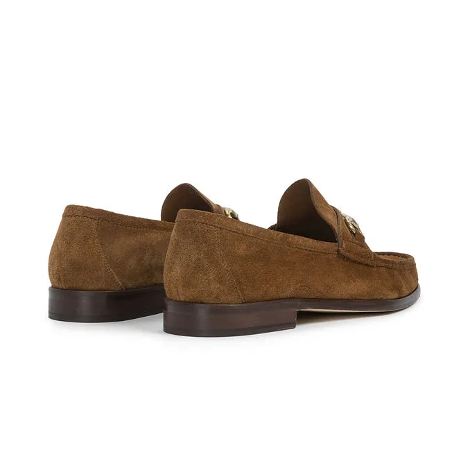 SUEDE LEATHER MOCCASIN WITH CLIP Man Cigar