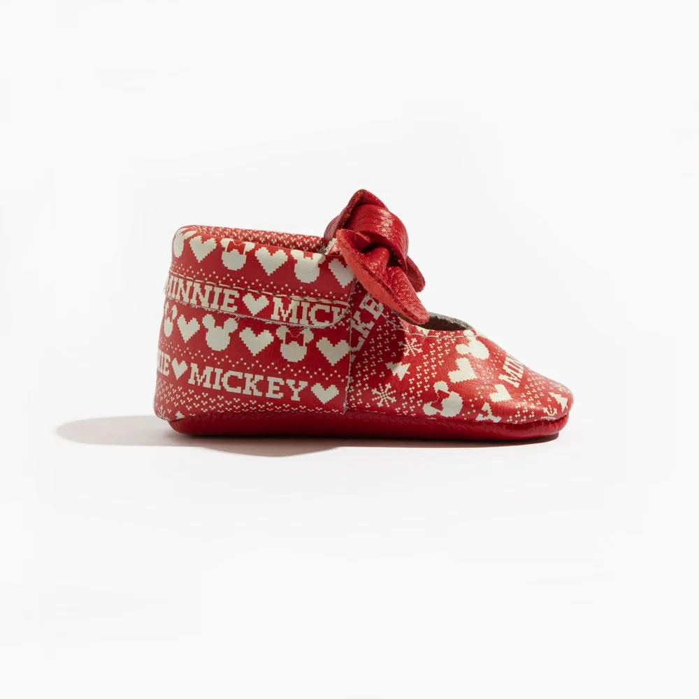 Sweater Weather Mickey Knotted Bow Baby Shoe